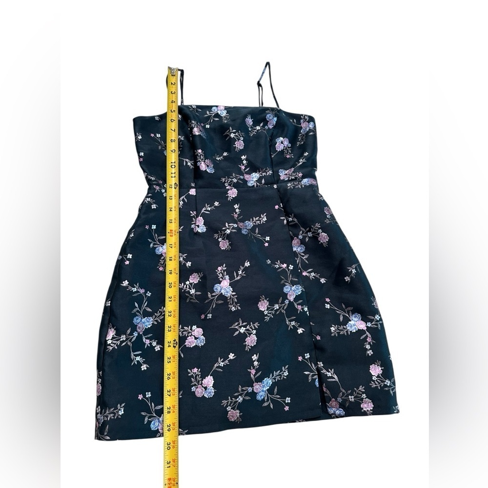 Lulus Made For Romance Navy Blue Floral Jacquard Sleeveless Mini Dress Size S - Picture 12 of 17